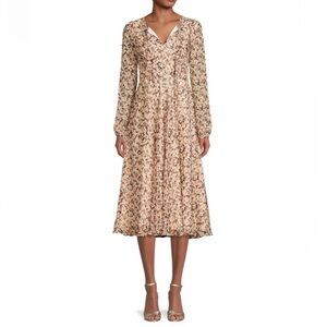 Mikael Aghal floral tie neck dress. GUC. Size 12.